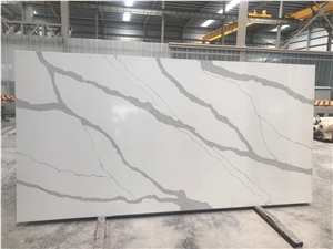 Big Dark Grey Vein Calacatta Quartz Stone