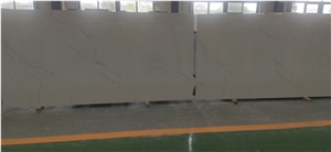 Book Match Calacatta Stone High Glossy Surface Quartz Slab
