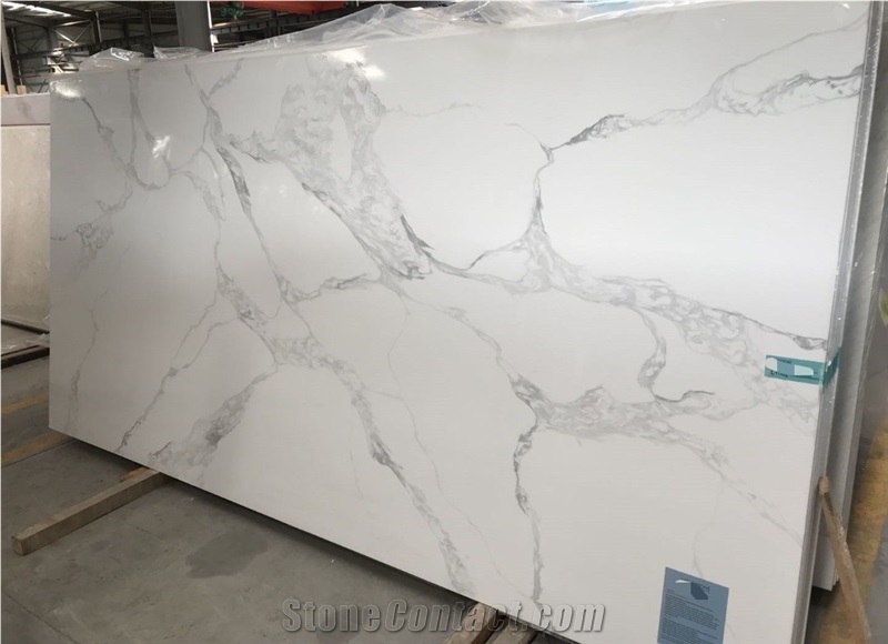 Calacatta Quartz Slabs 3 Cm Jumbo Size