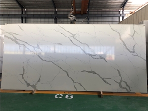 Calacatta White Quartz Slabs Artificial Quartz Stone