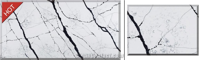 Famous Calacatta Panda Quartz Stone Slabs Z010