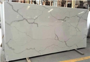 Most Popular Calacatta Quartz Big Slab White Color