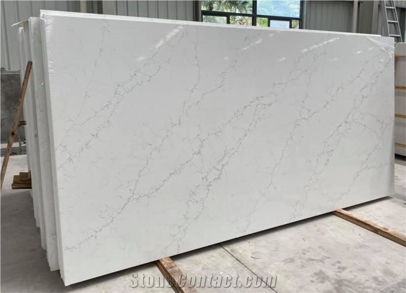 Net Vein Calacatta Quartz Stone Slab By AMG Stone