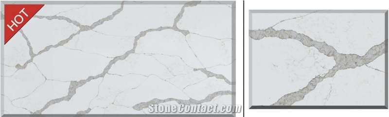Nice Calacatta Quartz Stone Kitchen Slab Z012