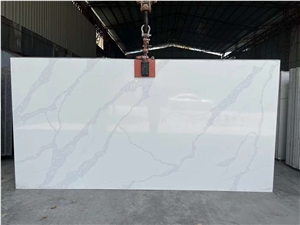 Popular Design Calacatta Quartz Slabs Quartz Tile