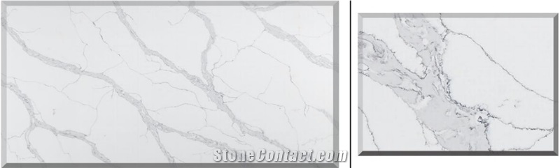 Side View Calacatta Z029 Kitchen Quartz Slab