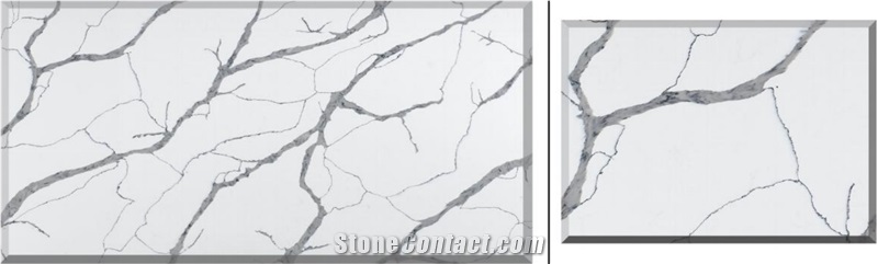 Side View Calacatta Z029 Kitchen Quartz Slab