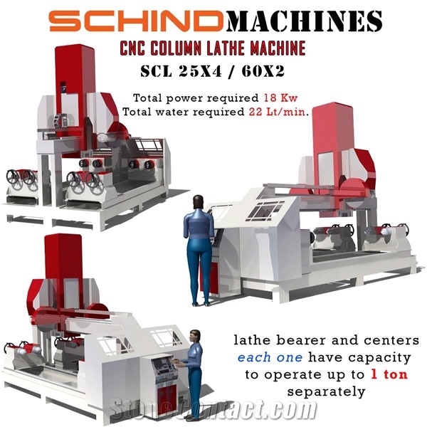 SCHIND SCL 25X4 / 60X2 CNC Column Lathe Machine