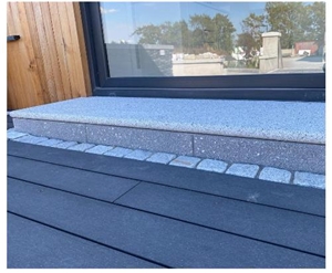 Silver Granite Bull Nose Deck Steps