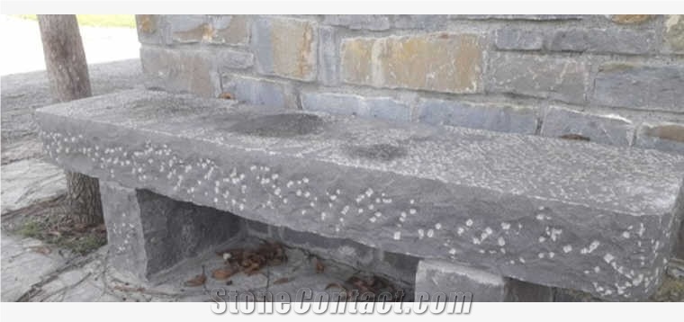 Piedra Negra Juneda Sandstone Garden Bench