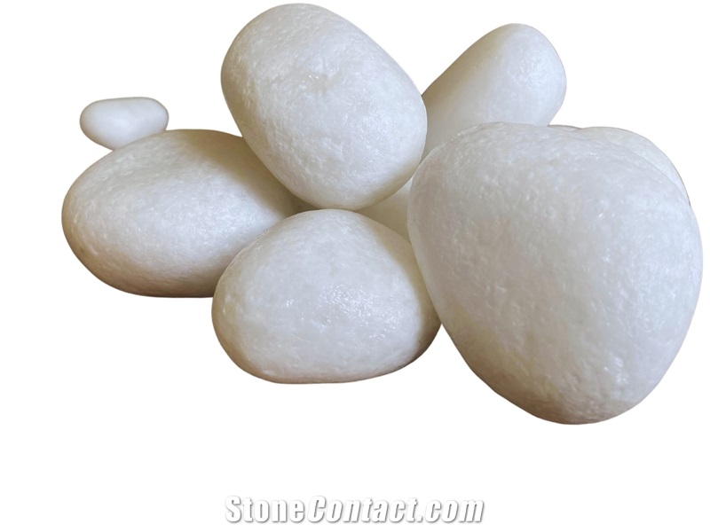 Drum White Tumbled Pebble Stone