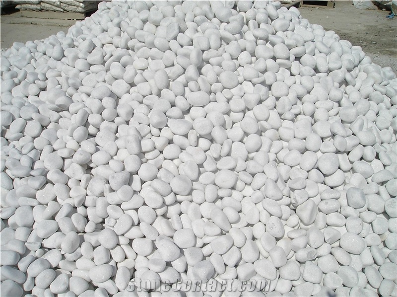 Drum White Tumbled Pebble Stone