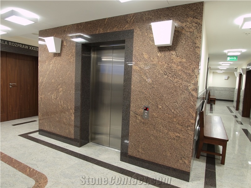 Juparana California Granite Elevator Wall