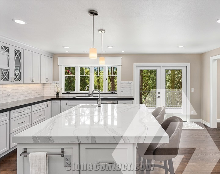 Calacatta Quartz Kitchen Countertop