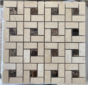 Thala Beige Limestone Rectangular Mosaic Tile 4,8*2,3 Cm