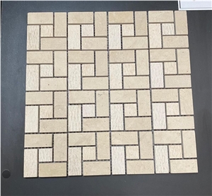 Thala Beige Limestone Rectangular Mosaic Tile 4,8*2,3 Cm