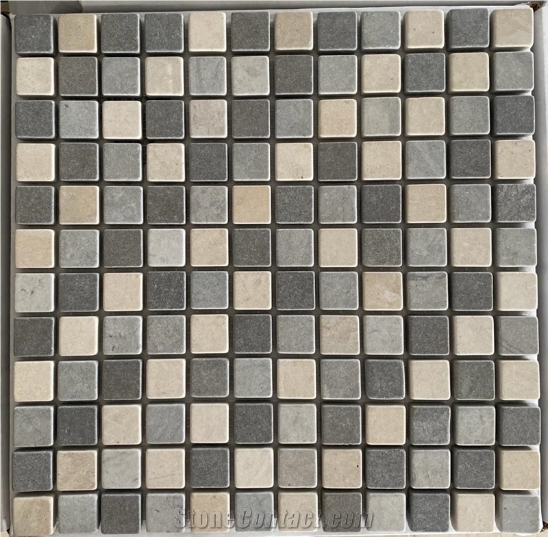 Thala Beige Limestone Square Mosaic Tile 2,3*2,3