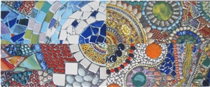 Serie Oro- Hand Painted Ceramic Tiles, Wall Murals