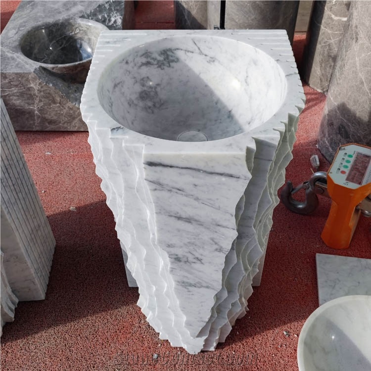 Wholesale Luxury Edition Square Marble Pedestal Wash Basin