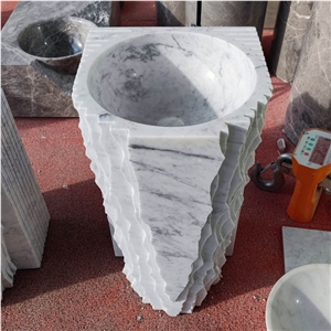 Wholesale Luxury Edition Square Marble Pedestal Wash Basin