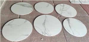 White Sintered Stone Round Table Top For Hotel Room