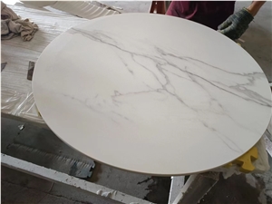 White Sintered Stone Square Table Tops For Hotel Room