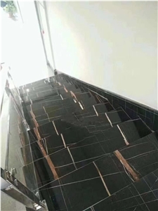 Sahara Noir Black Marble Stairs Steps For Home Sahara Noir Black Marble Stairs Steps For Home