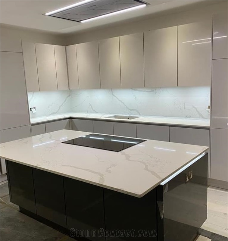Stone Calacatta Extra Quartz Kitchen Countertops