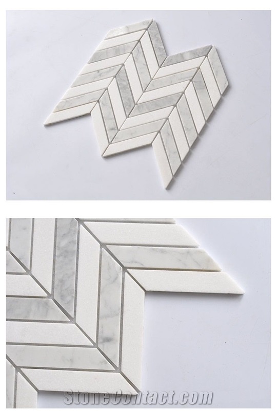 Chevron  Marble Mosaic Wall Tiles