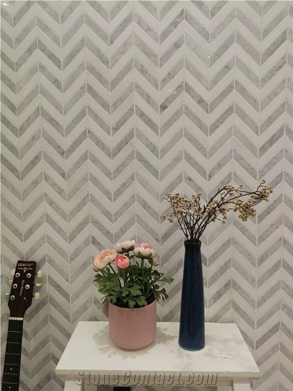 Chevron  Marble Mosaic Wall Tiles