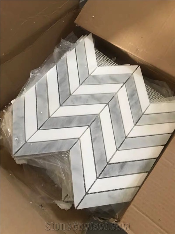 Chevron  Marble Mosaic Wall Tiles