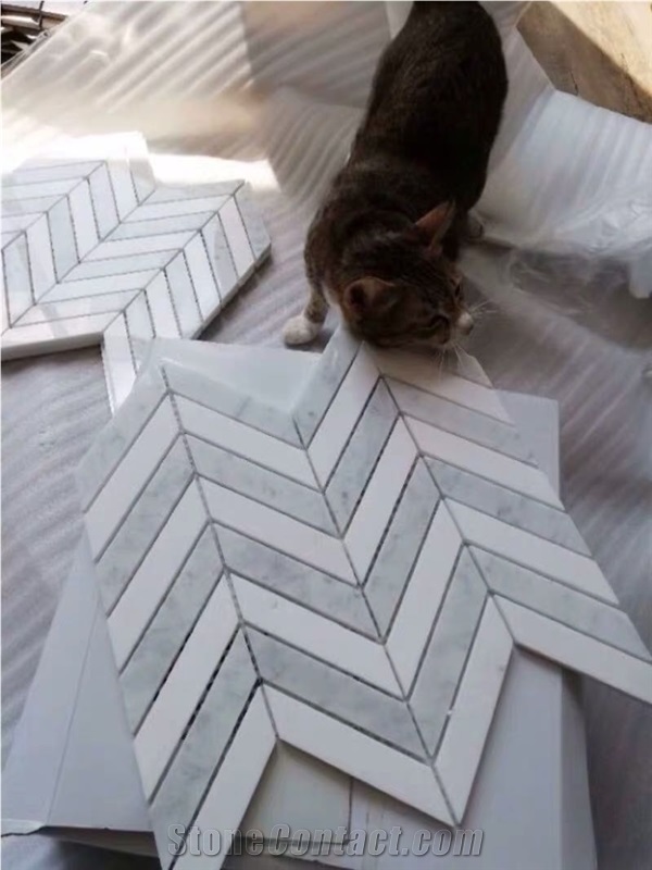 Chevron  Marble Mosaic Wall Tiles