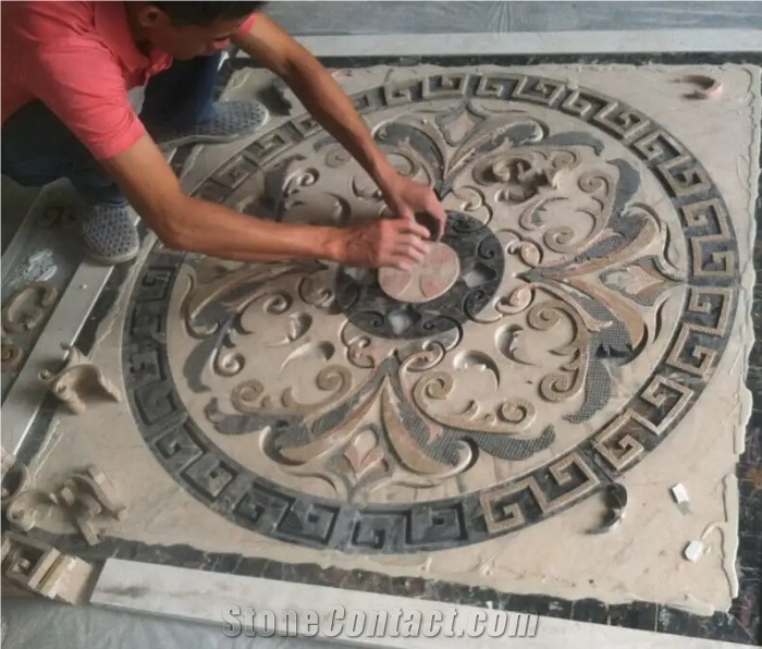 Flower Shape Marble Mosaic Tile With Pearl Shell