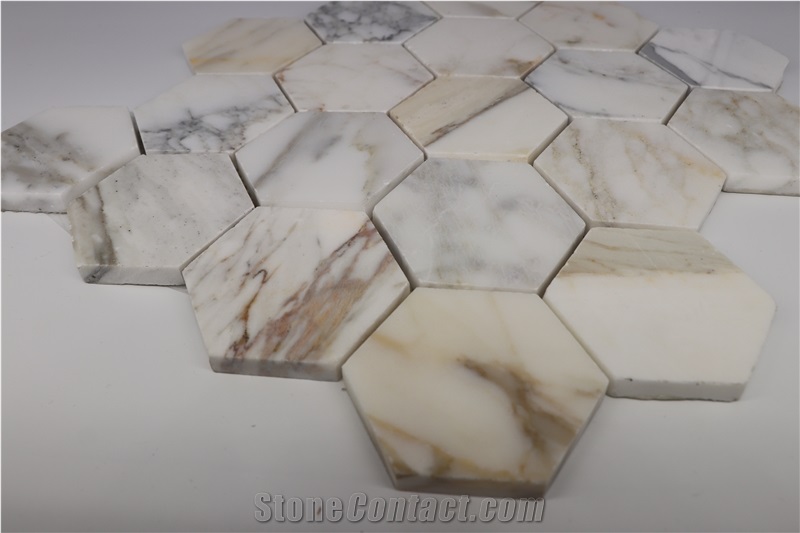 Hexagon Marble Mosaic Design Wall And Floor Tiles