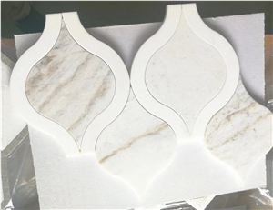 Lantern Shape Water Jet  Marble Mosaic Tiles