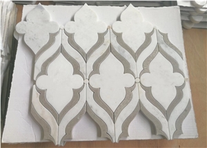 Lantern Shape Water Jet  Marble Mosaic Tiles