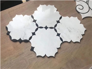 Lantern Shape Water Jet  Marble Mosaic Tiles