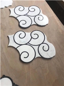 Lantern Shape Water Jet  Marble Mosaic Tiles