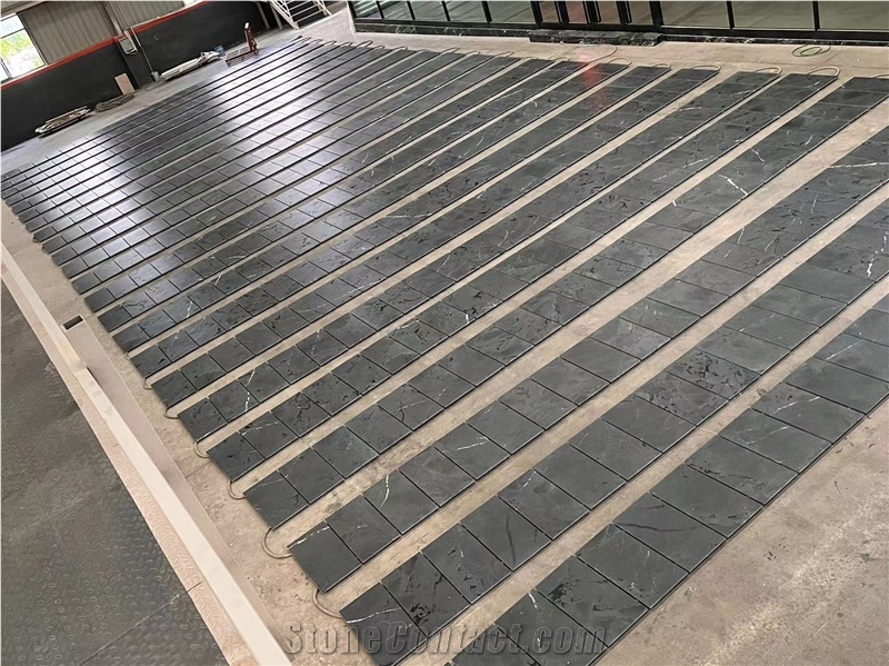 Negresco Quartzite Leather Tiles Brazil Infinity Black