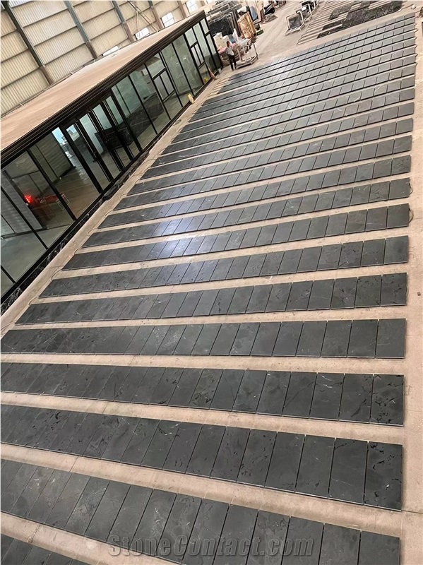 Negresco Quartzite Leather Tiles Brazil Infinity Black
