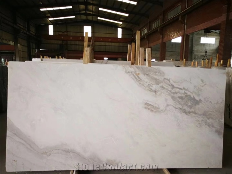 Popular Matt  Finish Bookmatched Castro White Marble Slab
