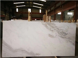 Popular Matt  Finish Bookmatched Castro White Marble Slab