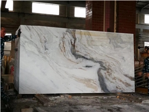 Popular Matt  Finish Bookmatched Castro White Marble Slab