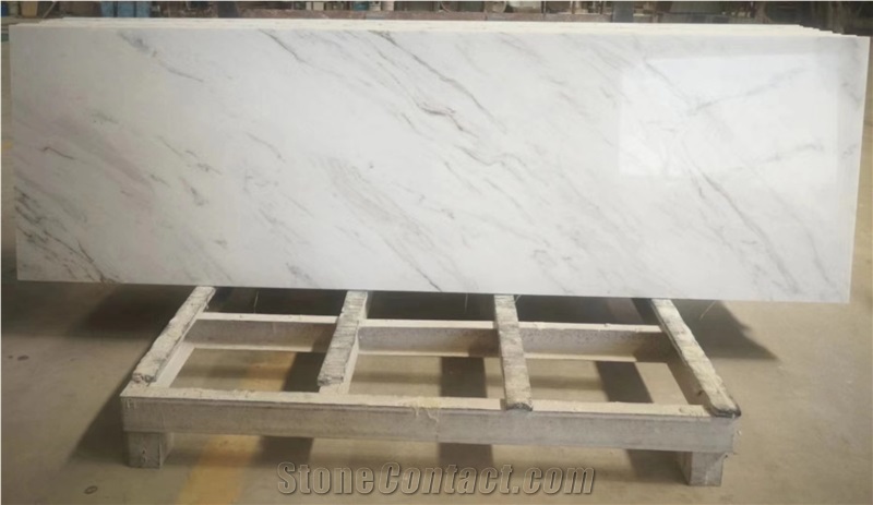 Popular Matt  Finish Bookmatched Castro White Marble Slab