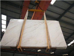 Popular Matt  Finish Bookmatched Castro White Marble Slab