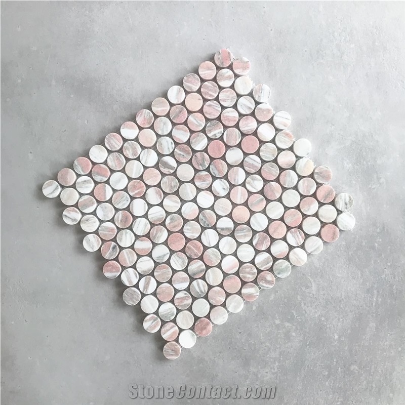 Rosa Norvegia Marble Mosaic Tiles