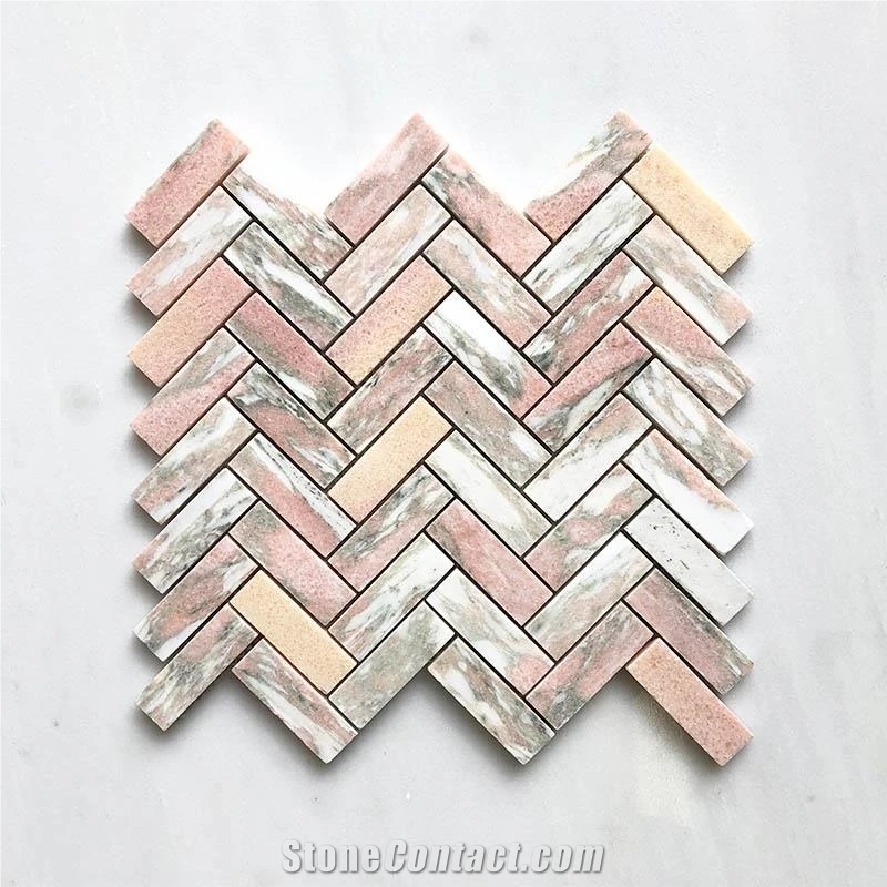 Rosa Norvegia Marble Mosaic Tiles