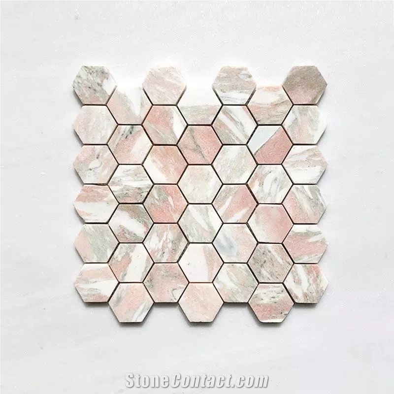 Rosa Norvegia Marble Mosaic Tiles