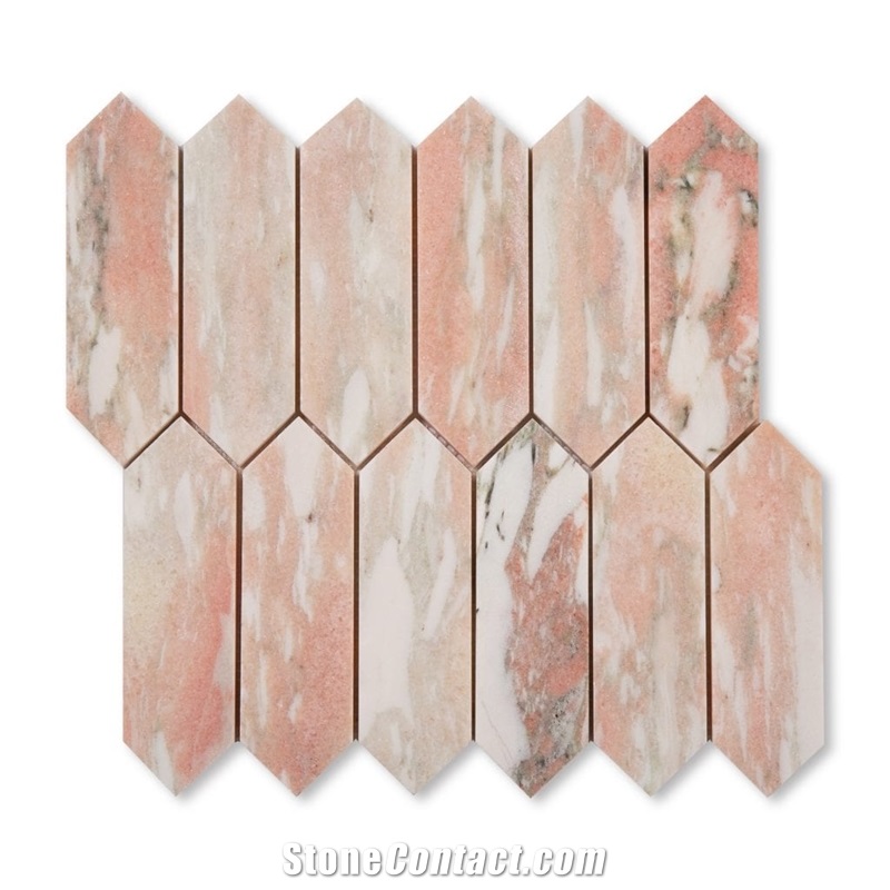 Rosa Norvegia Marble Mosaic Tiles