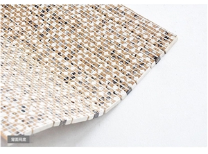 Tumbled Dark Emperador With White Marble Mosaic Tile